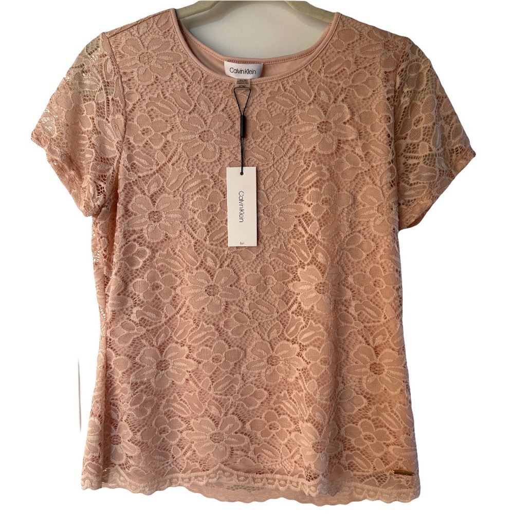 Calvin Klein Short Sleeve Lace Top